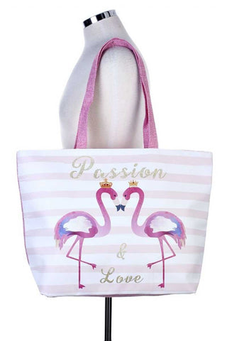 Passion & love flamingo tote bag