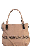 Designer braided accent tote bag