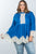 Ladies fashion plus size boho contrast lace trim babydoll tunic top
