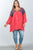 Ladies fashion plus size boho orange tassel tie tribal print top