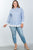 Ladies fashion plus size boho stripe crochet-hem button-up shirt