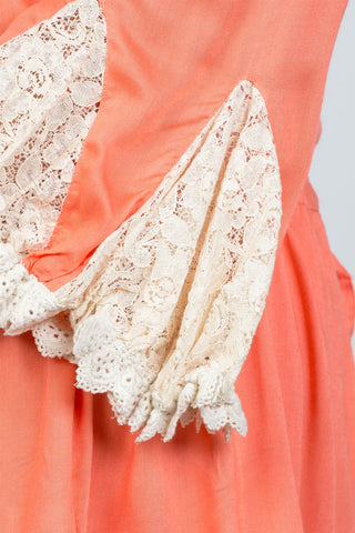 Ladies fashion plus size boho lace trim puff cuff dress