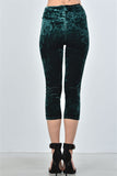 Ladies fashion velvet lace crop top and calf-length pants two piece set - merchandiserus2