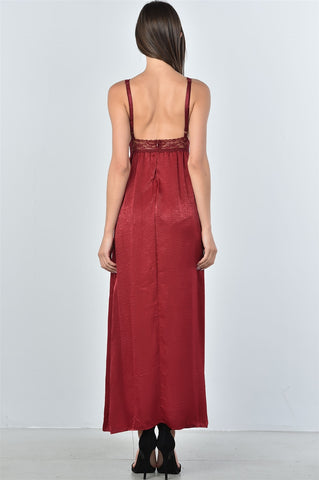 Ladies fashion boho lace double split maxi dress - merchandiserus2