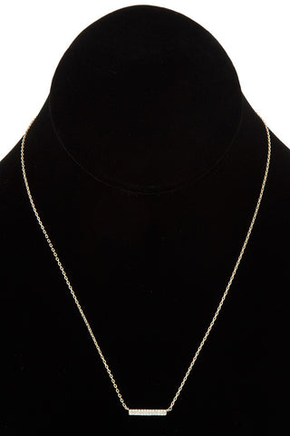 Cz stone bar pendant necklace