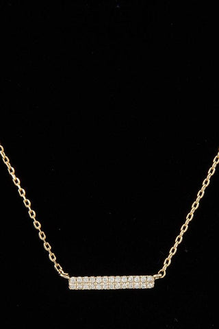 Cz stone bar pendant necklace