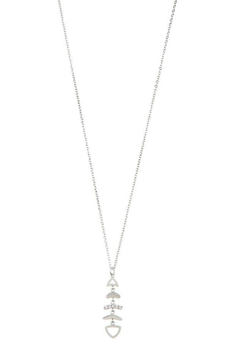 Fish bone pendant necklace