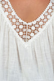 Ladies fashion plus size  boho lace crochet neck ombre top