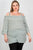 Ladies fashion plus size boho striped cold-shoulder top