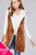 Ladies fashion plus size open front w/hoodie faux fur soft fluffy vest
