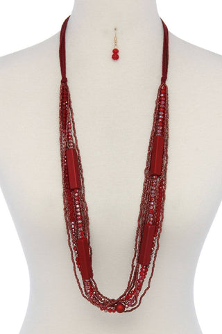 Beaded multi stand necklace