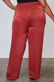 Ladies fashion plus size frill waist belted pants