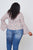 Ladies fashion plus size floral print deep "v" front tie boho top