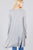 Ladies fashion plus size long sleeve open front side slit tunic length rayon spandex rib cardigan