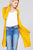 Ladies fashion plus size long sleeve open front side slit tunic length rayon spandex rib cardigan
