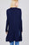 Ladies fashion plus size long sleeve open front side slit tunic length rayon spandex rib cardigan
