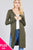 Ladies fashion plus size long sleeve open front side slit tunic length rayon spandex rib cardigan