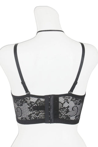 Multi-way strap long line lace bra w/underwire