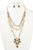 Triple layered beads pendant necklace set
