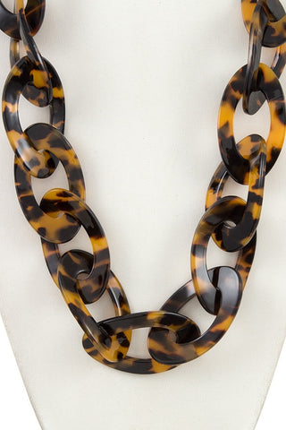 Long acetate chain like link necklace set