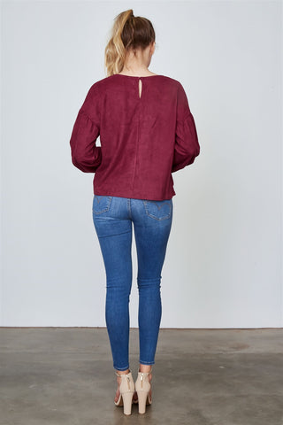 Ladies fashion velvet laced up top - merchandiserus2