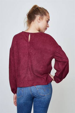 Ladies fashion velvet laced up top - merchandiserus2