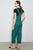 Ladies fashion double v neck wide leg jumpsuit