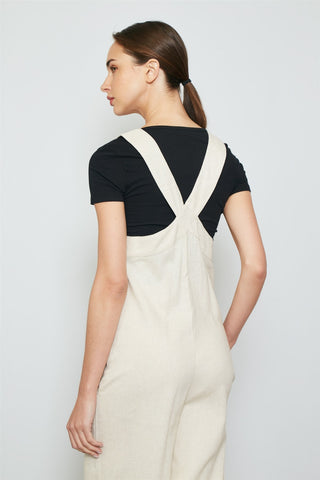 Ladies fashion double v neck wide leg jumpsuit