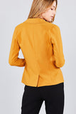 Ladies fashion long sleeve notched collar princess seam w/back slit jacket - merchandiserus2
