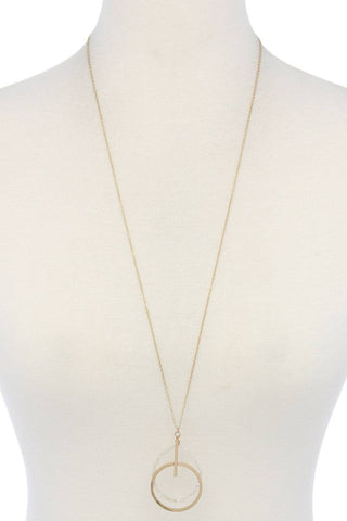 Metal circle beaded pendant necklace