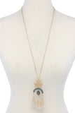 Half circle metal tassel pendant necklace