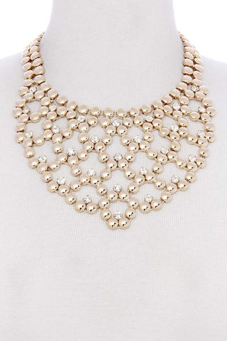 Metal ball short necklace