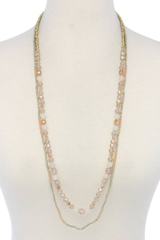 Semi precious stone beaded layered necklace
