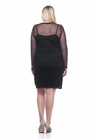 Ladies fashion plus size mesh midi dress