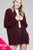 Ladies fashion plus size dolmen sleeve open front surplice back construction sweater cardigan