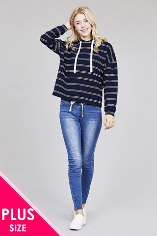 Ladies fashion plus size waist drawstring washed denim jogger skinny pants