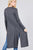 Ladies fashion plus size long sleeve open front side slit long length rayon spandex rib cardigan