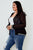 Ladies fashion plus size black sheer mesh zipper front jacket