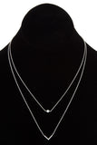 Double row chevron pendant necklace