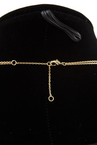 Double row cz stone heart pendant necklace