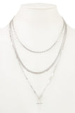 Mix chain layered cross pendant necklace