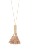 Elongated tassel pendant necklace