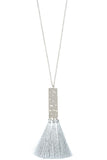 Elongated tassel pendant necklace