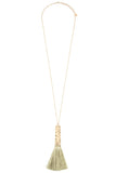 Elongated tassel pendant necklace