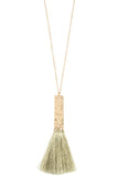 Elongated tassel pendant necklace