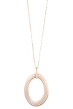 Oval cut out pendant long necklace