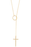 Ring cross lariat necklace