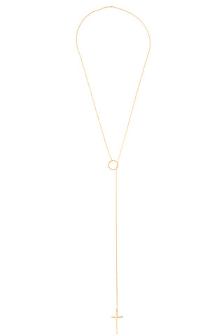 Ring cross lariat necklace