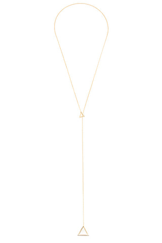 Double triangle pendant lariat necklace