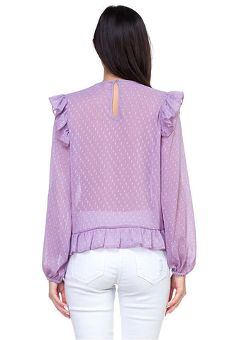 Lace trim swiss dot shirt - merchandiserus2